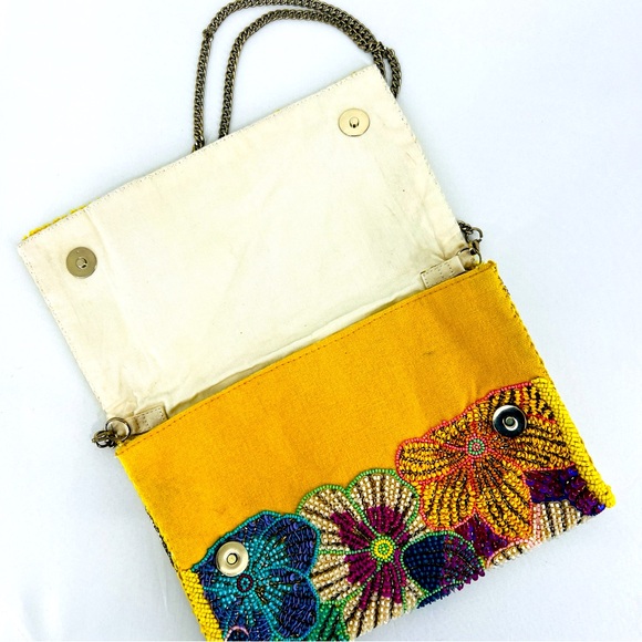 Anthropologie The Fiona Beaded Bag Floral Icon Edition Multicolor Crossbody EUC - Picture 8 of 17